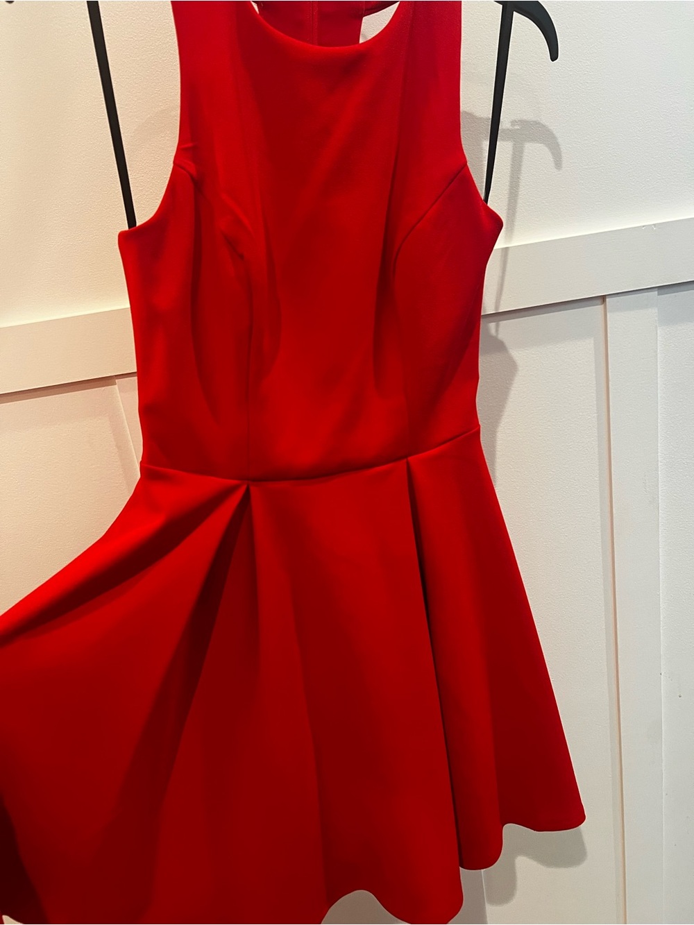 B. Smart Red Sleeveless Fit & Flare Mini Dress